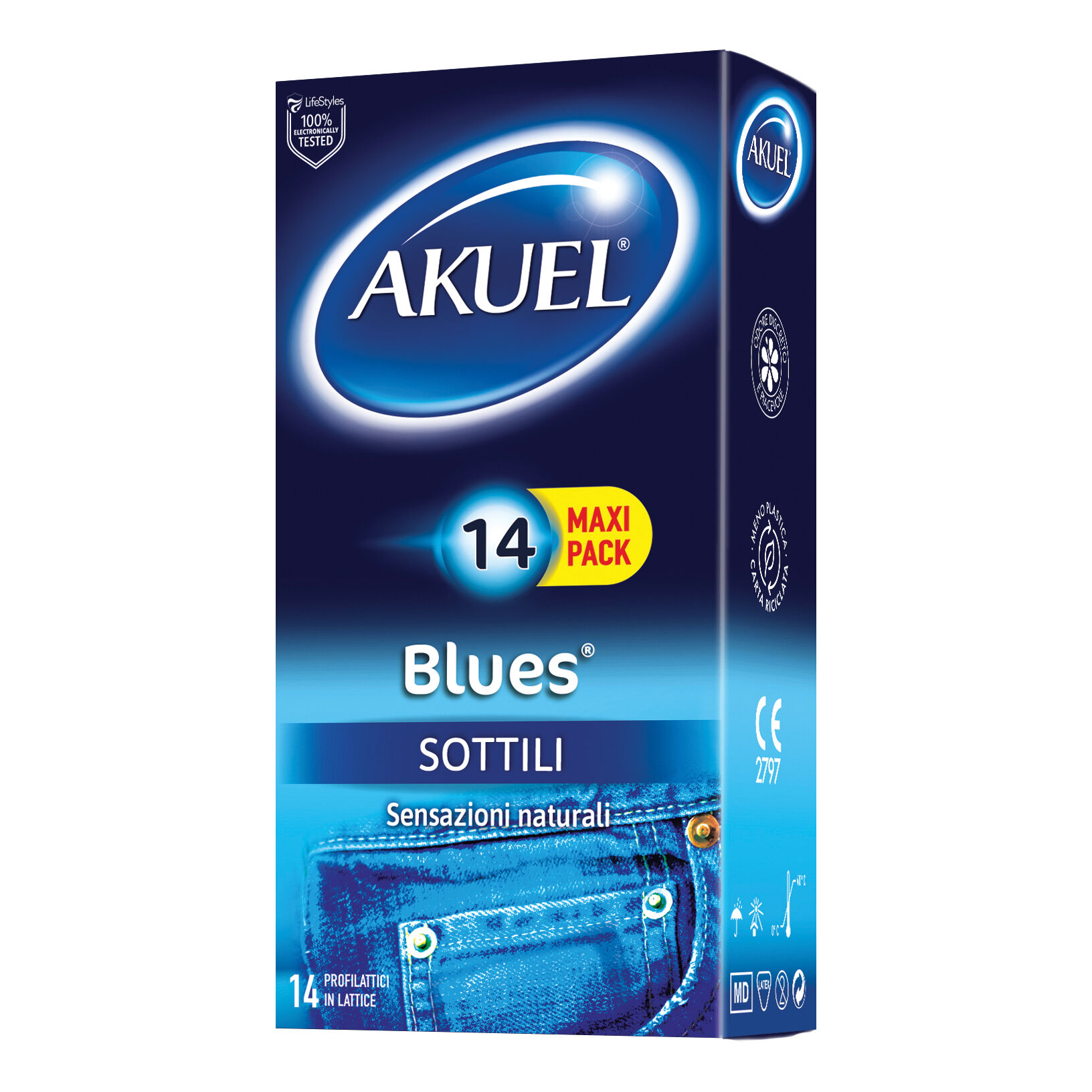 AKUEL Profilattico blues sottile 14 pezzi