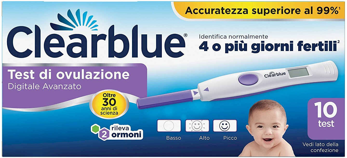 CLEARBLUE Test Di Ovulazione 4 O Più Giorni Fertili 10 Test Digital