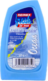 Reinex Chemie GmbH Reinex fresh Lufterfrischer Gel, Erfrischender Raumduft in einer praktischen Box zum Stellen oder Liegen, 125 g - Dose, Ocean