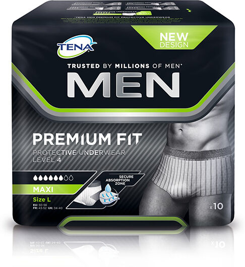 TENA Men Premium Fit Niveau 4 Taille L 10 protections