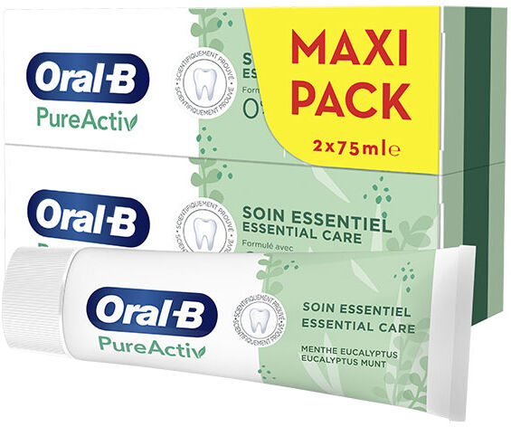 Oral-B Dentifrice PureActiv Soin Essentiel Lot de 2 x 75ml