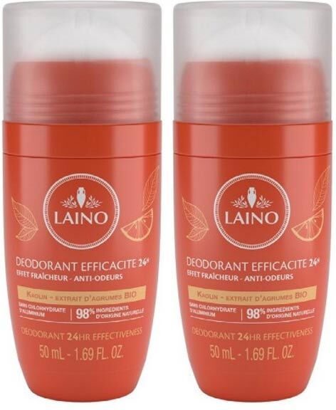 Laino Déodorant 24h Extrait Agrumes Bio Lot 2 x 50ml