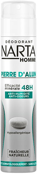 Narta Homme Pierre d'Alun Déodorant 48h Anti-Humidité Anti-Odeurs Spray 200ml