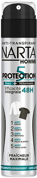 Narta Homme Protection 5 Déodorant Spray Anti-Transpirant 5-en-1 48h 200ml