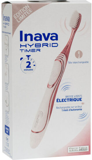 Inava Hybrid Timer Brosse à Dents Electrique Edition Limitée Rose