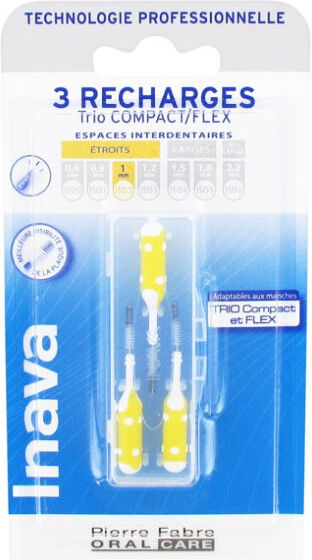 Inava Brossettes 3 Recharges Étroits 1mm Jaune