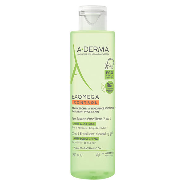 Aderma A-Derma Exomega Control Gel Lavant Émollient Anti-Grattage 2 en 1 200ml