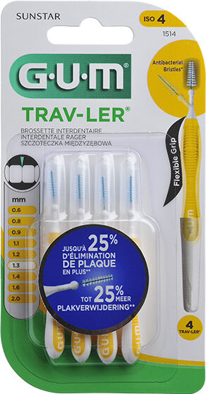 Gum Brossette Interdentaire Trav Ler 1,3mm 4 unités