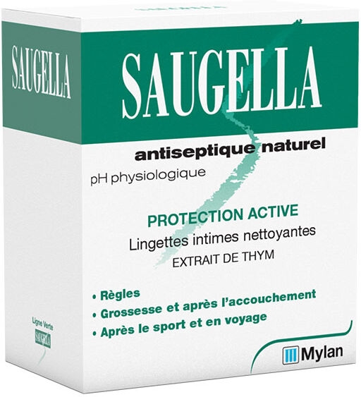 Saugella Antiseptique Naturel Lingette Intime Nettoyante 10 unités