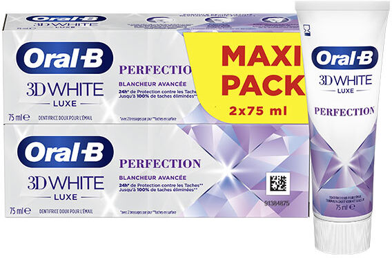 Oral-B Dentifrice Blancheur 3D White Luxe Perfection Lot de 2 x 75ml