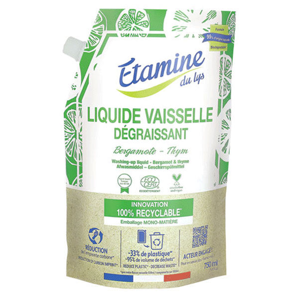 Etamine Du Lys Étamine du Lys Liquide Vaisselle Bergamote et Thym Bio Doypack 750ml