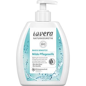 lavera basis sensitiv milde Pflegeseife – Flüssigseife mit Bio-Aloe Vera & Bio-Kamille verträglich ohne die Hände auszutrocknen pH-hautneutral Naturkosmetik vegan Bio (6 x 250 ml)