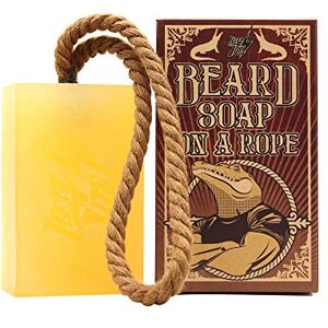 HEY JOE ! Beard Soap on Rope   Bartseife für Männer mit Zitronen und Thymian Duft Festes Bartshampoo für Männer 150 ml