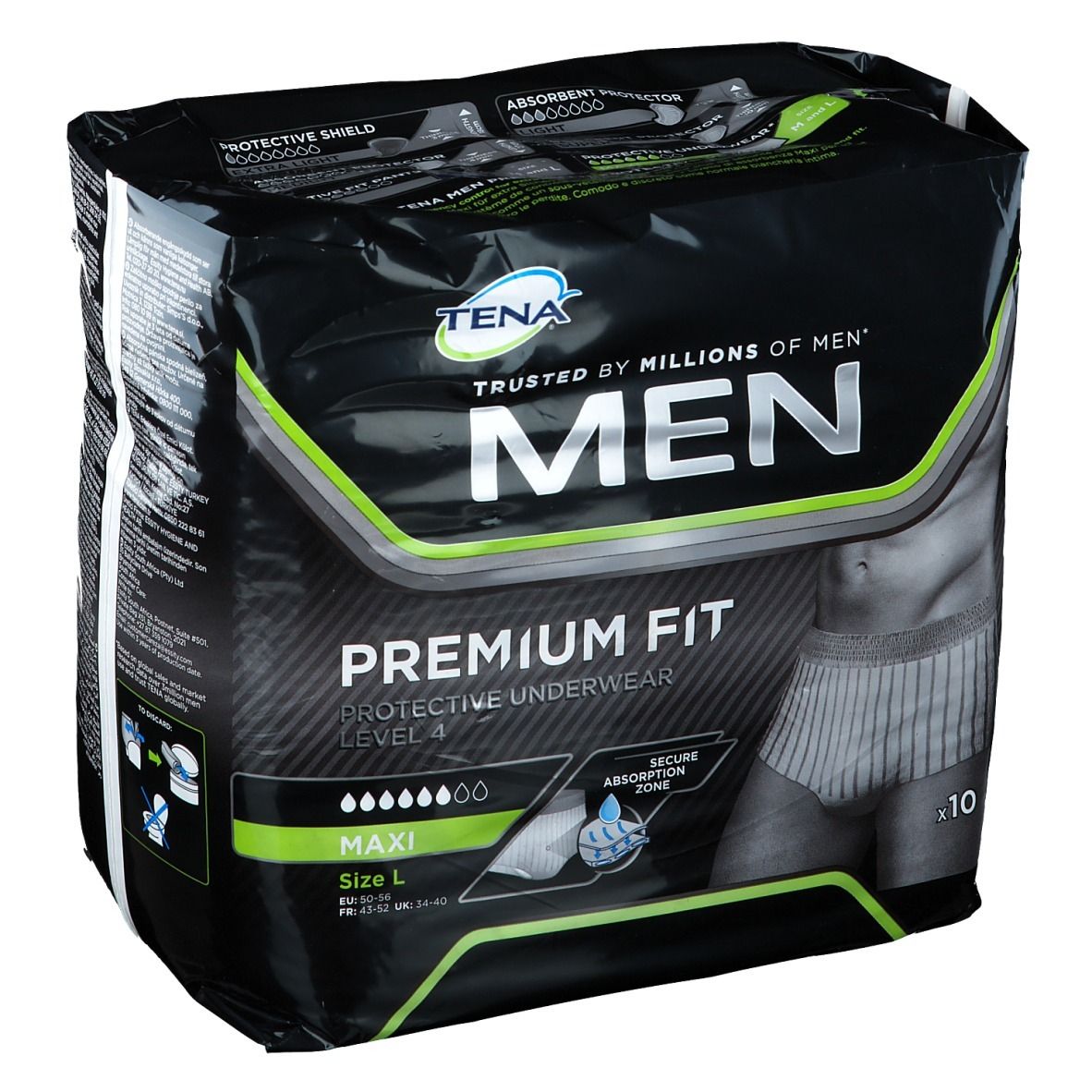 Tena MEN Premium Fit Protective Underwear Level 4 L