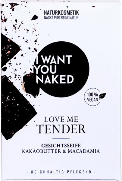 I Want You Naked Gesichtsseife LOVE ME TENDER Kakaobutter & Macadamia