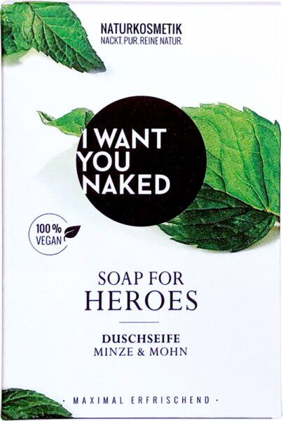 I Want You Naked Duschseife SOAP FOR HEROES Minze & Mohn 100 g Badese