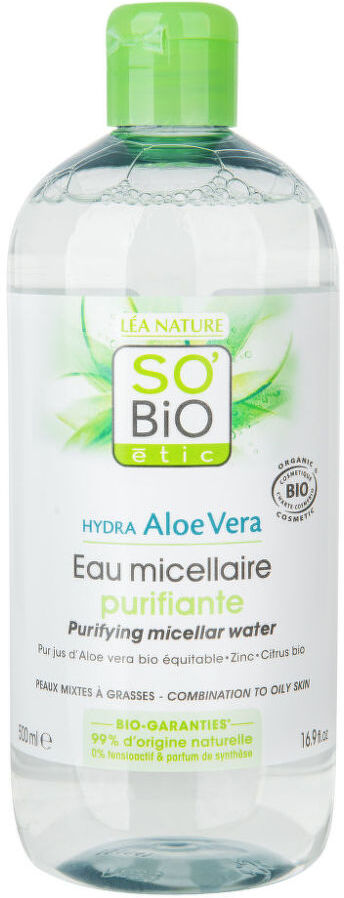 So’Bio étic Voda micelární Aloe Vera čisticí — zinek a citrusy 500 ml BIO   SO’BiO étic