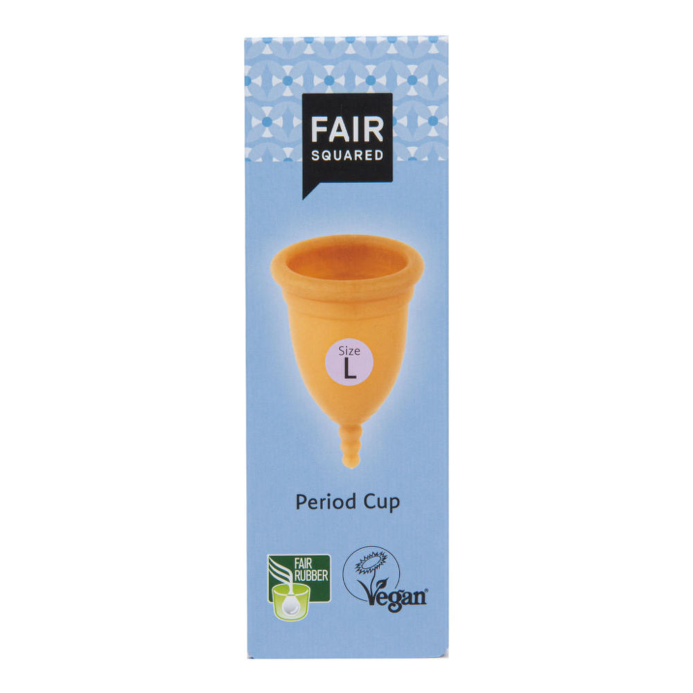 Fair Squared Kalíšek menstruační L z přírodního latexu s látkovým sáčkem   FAIR SQUARED