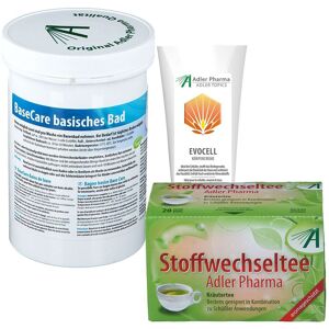 Mineralstoff BaseCare basisches Bad Pulver + Adler Stoffwechseltee Filterbeutel Minerals 1 St Set