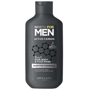 Oriflame North For Men Active Carbon 3-In-1-Duschgel Für Haare, Körper Und Gesicht