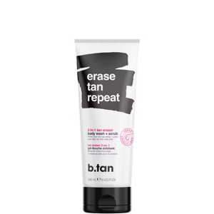 B.Tan Erase Tan Repeat, 2 In 1 Tan Eraser Body Wash + Scrub, 237ml.