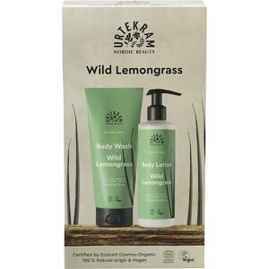 Urtekram Pleje Wild Lemon Grass Gavesæt Body Wash 200 ml + Body Lotion 245 ml