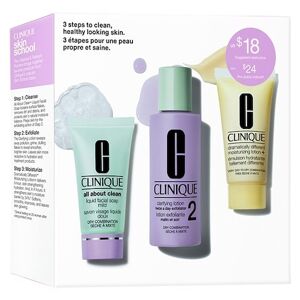 Clinique 3-faset systempleje  3-faset systempleje Gavesæt Liquid Facial Soap Mild 30 ml + Clarifying Lotion 2 60 ml + Moisturizing Lotion+ 30 ml