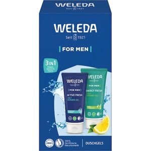 Weleda Pleje af mænd Shower Gel FOR MEN gavesæt Acitve Fresh 3in1 Shower Gel 200 ml + Energy Fresh 3in1 Shower Gel 200 ml