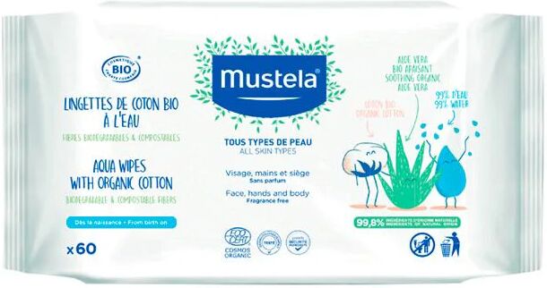 Mustela Bebé Toallitas Agua y Algodón Orgánico 60uds