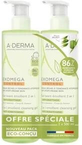 A-DERMA Exomega Control Gel Limpiador Emoliente 2en1 2x500ml