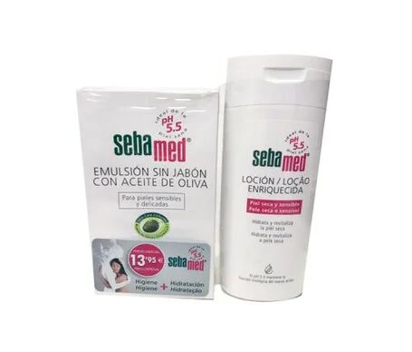 Sebamed Pack Emulsión Sin Jabón Aceite de Oliva 200ml + Loción Enriquecida 200ml