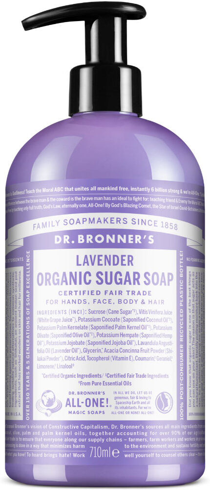 Dr. Bronner's Jabón de azúcar y Shikakai 4 en 1 con Lavanda (710ml.)