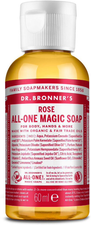 Dr. Bronner's Jabón líquido de Castilla 18 en 1 de Rosas (60ml.)