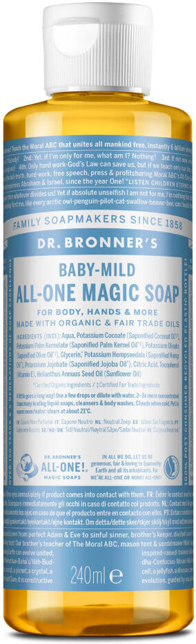 Dr. Bronner's Jabón líquido de Castilla 18 en 1 Baby Sin Perfume (240ml.)