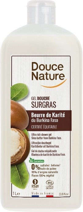 Douce Nature Gel de ducha Surgras con manteca de Karité de Burkina Faso