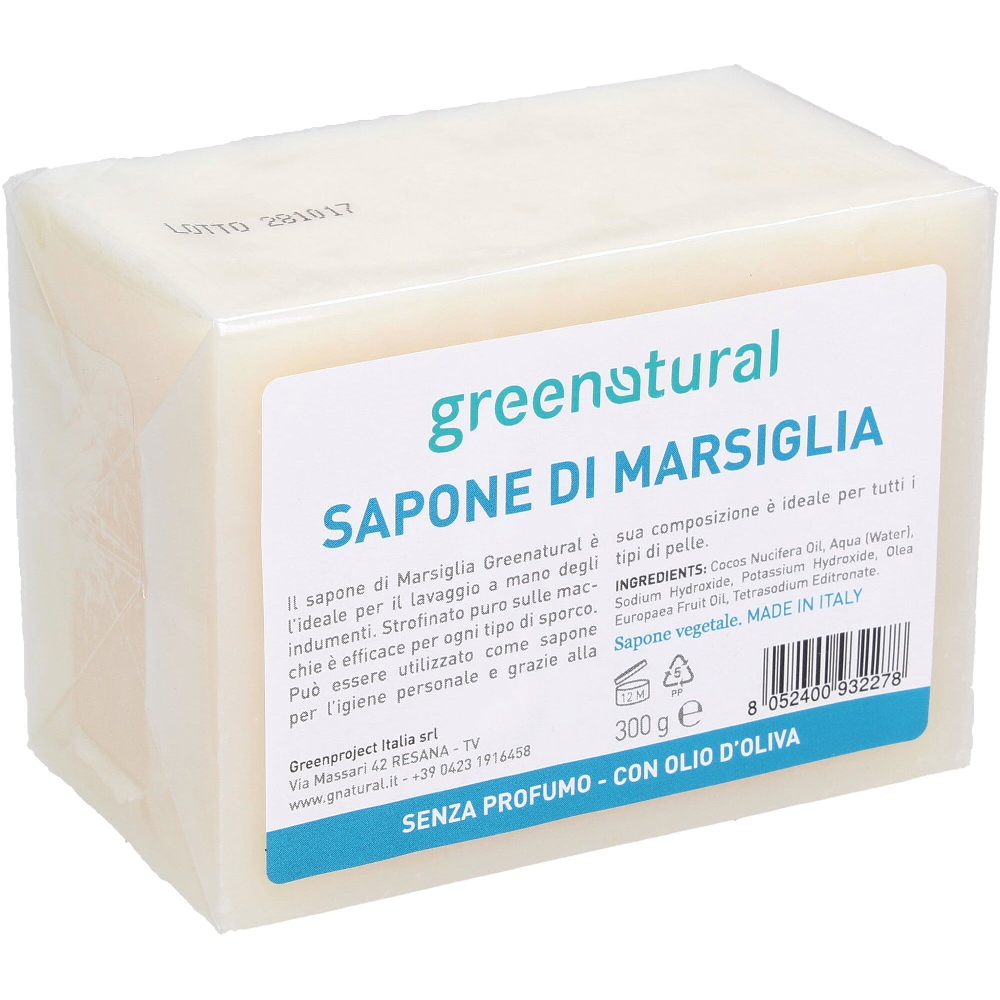 Greenatural Jabón de Marsella con aceite de Oliva