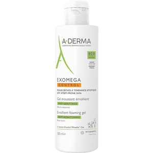 A-Derma Exomega Control Gel Moussant Émollient Anti-Grattage 500ml - Publicité