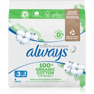 Always Cotton Protection Night serviettes hygiéniques sans parfum 8 pcs