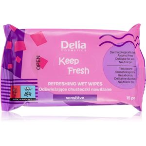 Delia Cosmetics Keep Fresh Sensitive lingettes humides rafraîchissantes 15 pcs