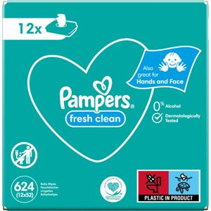 Pampers Fresh Clean lingettes nettoyantes pour enfant pour peaux sensibles 12x52 pcs - Publicité