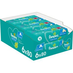 Pampers Fresh Clean lingettes nettoyantes pour enfant pour peaux sensibles 6x80 pcs - Publicité