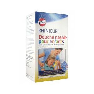 Rhinicur Douche Nasale pour Enfants + Sel de Rinçage Nasal pour Enfants 4 sachets - Boîte 1 douche nasale pour enfants + 4 sachets de 1,25 g