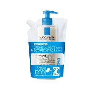 La Roche-Posay Lipikar Syndet AP+ 400 ml + Éco-Recharge 400 ml - Lot 2 x 400 ml