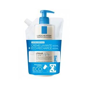 La Roche-Posay Lipikar Syndet AP+ 400 ml + Éco-Recharge 400 ml - Lot 2 x 400 ml