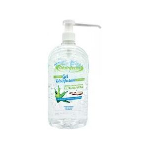 Désinfectis Gel Désinfectant Sans Rinçage à l'Aloe Vera 1 L - Flacon-Pompe 1000 ml