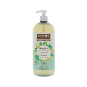 Cattier Gel Douche Aloe Vera Citron Menthe Bio 1 L - Flacon-Pompe 1 L