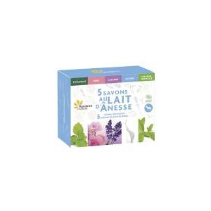 Fleurance Nature 5 Savons au Lait d'Ânesse Bio de 100 g - Coffret 5 savons de 100 g