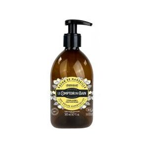 Le Comptoir du Bain Savon Liquide de Marseille Énergisant Bio Aux Huiles Essentielles de Pin et de Citron 500 ml - Flacon-Pompe 500 ml