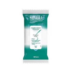 Saugella Antiseptique Naturel Lingettes Pack de 15 - Paquet 15 lingettes