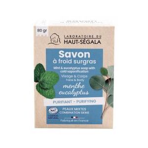 Laboratoire du Haut-Segala Savon a Froid Surgras Menthe-Eucalyptus Certifie Bio - Pain 80 g
